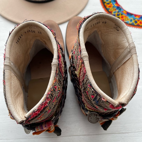 SANCHO Leather Aztec Ankle Boots Size 40/US 9.5-10 - Picture 10 of 17